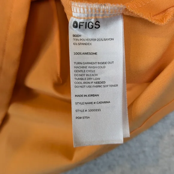 FIGS Scrub Set Women's XS Shaka Orange Catarina Top Zamora Jogger Bottom - Picture 15 of 15